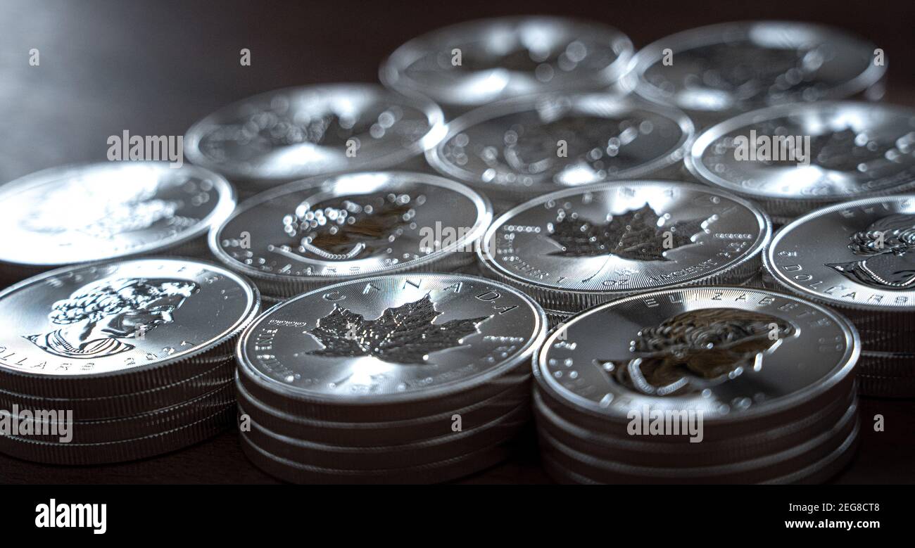 Fine Silver ounce.DNG Stock Photo