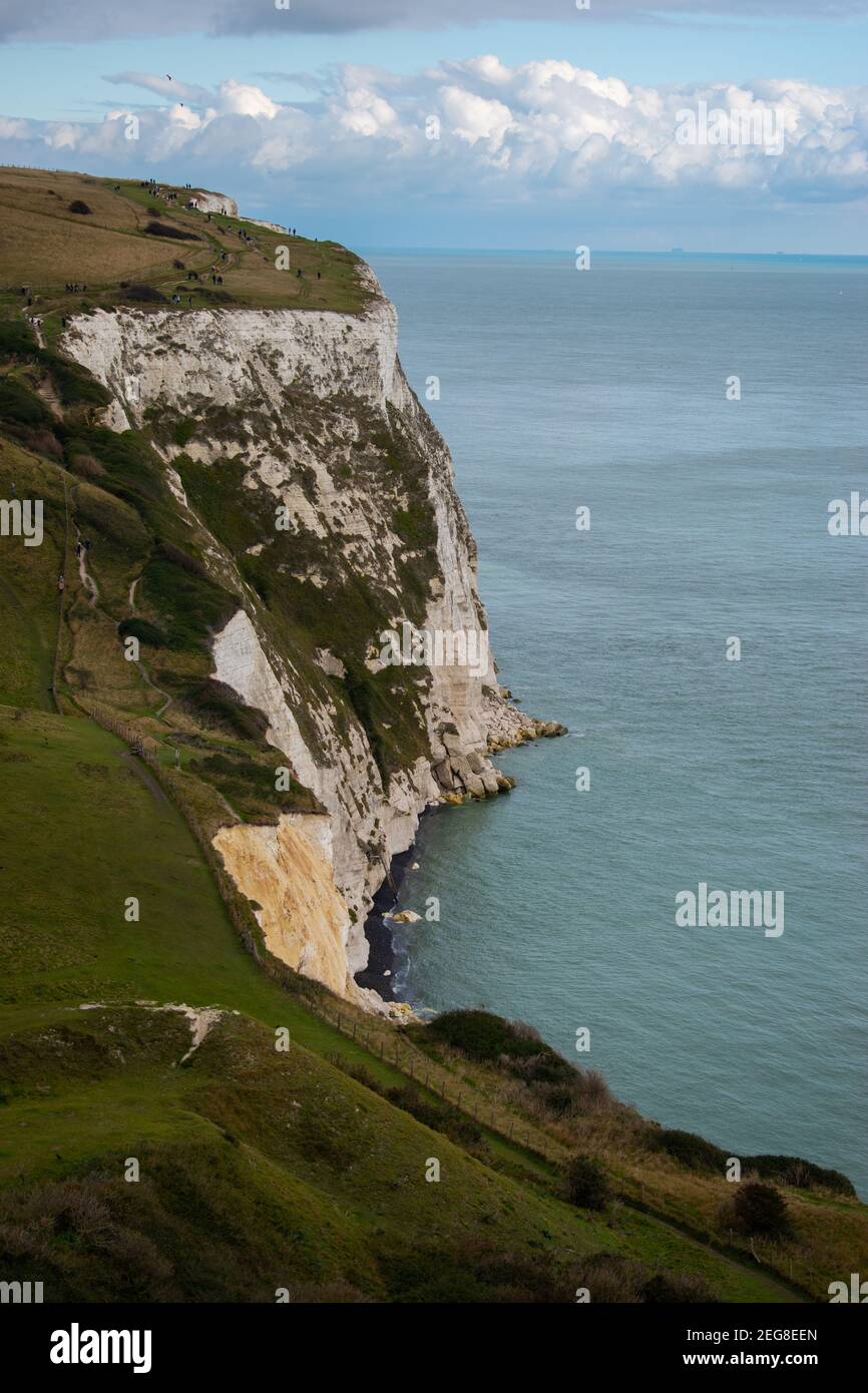 Porttrait picture of the White Cliffs of Dover Stock Photo
