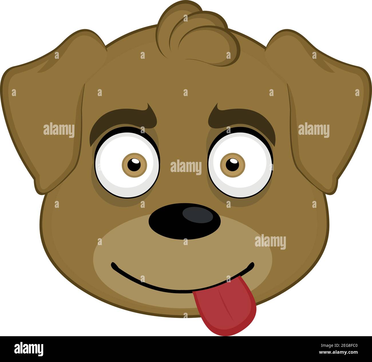 Vector emoticon illustration of a cartoon dog's face with a happy expression and tongue sticking out Stock Vector