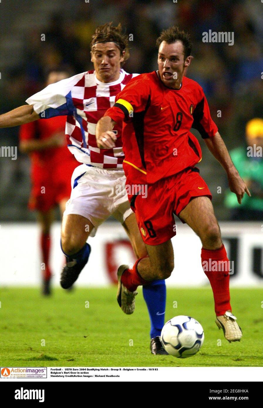 Football - UEFA Euro 2004 Qualifying Match - Group 8 - Belgium v Croatia -  10/9/03 Belgium's Bart Goor in action Mandatory Credit:Action Images /  Richard Heathcote Stock Photo - Alamy