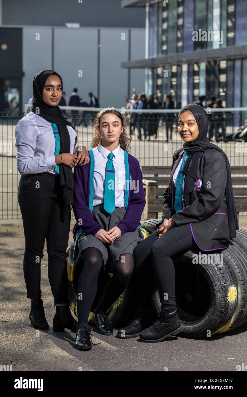 School 21 pupils, state-funded, inclusive 4-18 school in Stratford, east London, England, United Kingdom Stock Photo