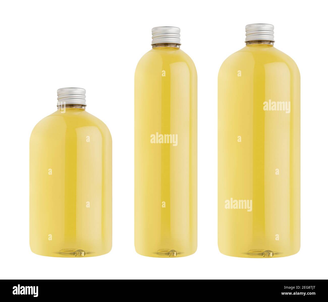 Download Collection Plastic Transparent Bottles Tall Low And Thick With Orange Drink Cooking Oil Or Cosmetic Produce Silver Cap Mockup Isolated Template Stock Photo Alamy