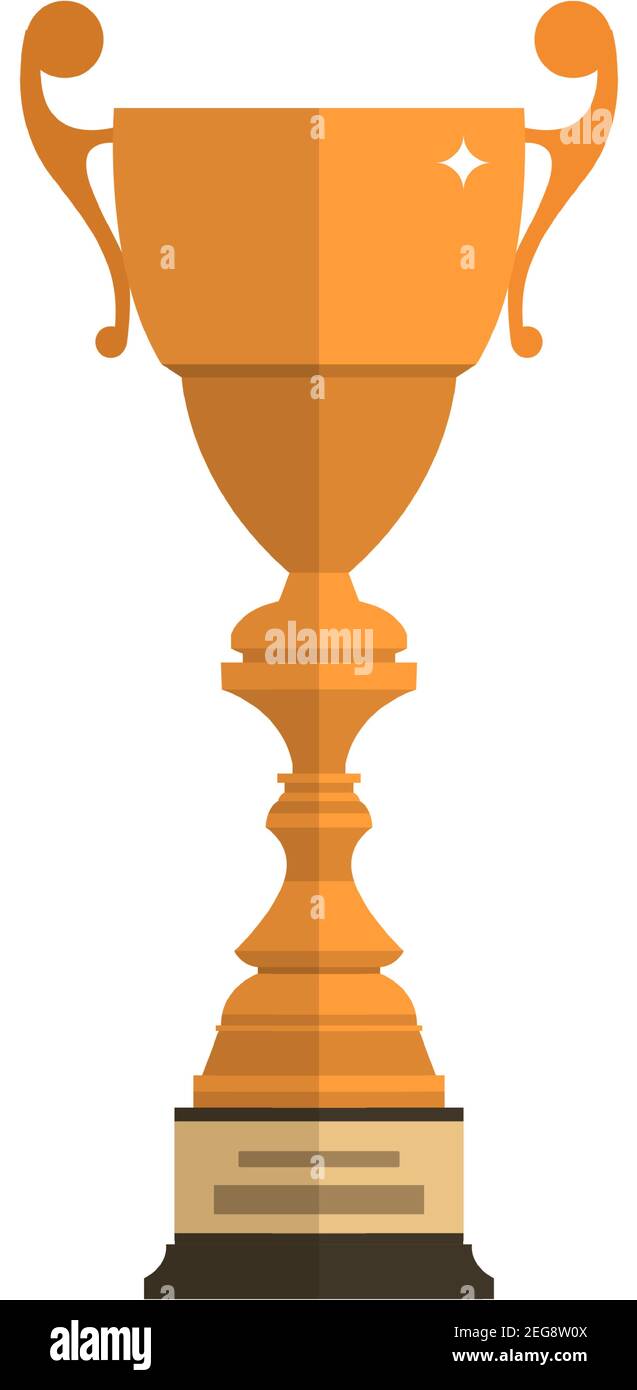 Gold trophy cup flat vector icon isolated on white Stock Vector Image ...