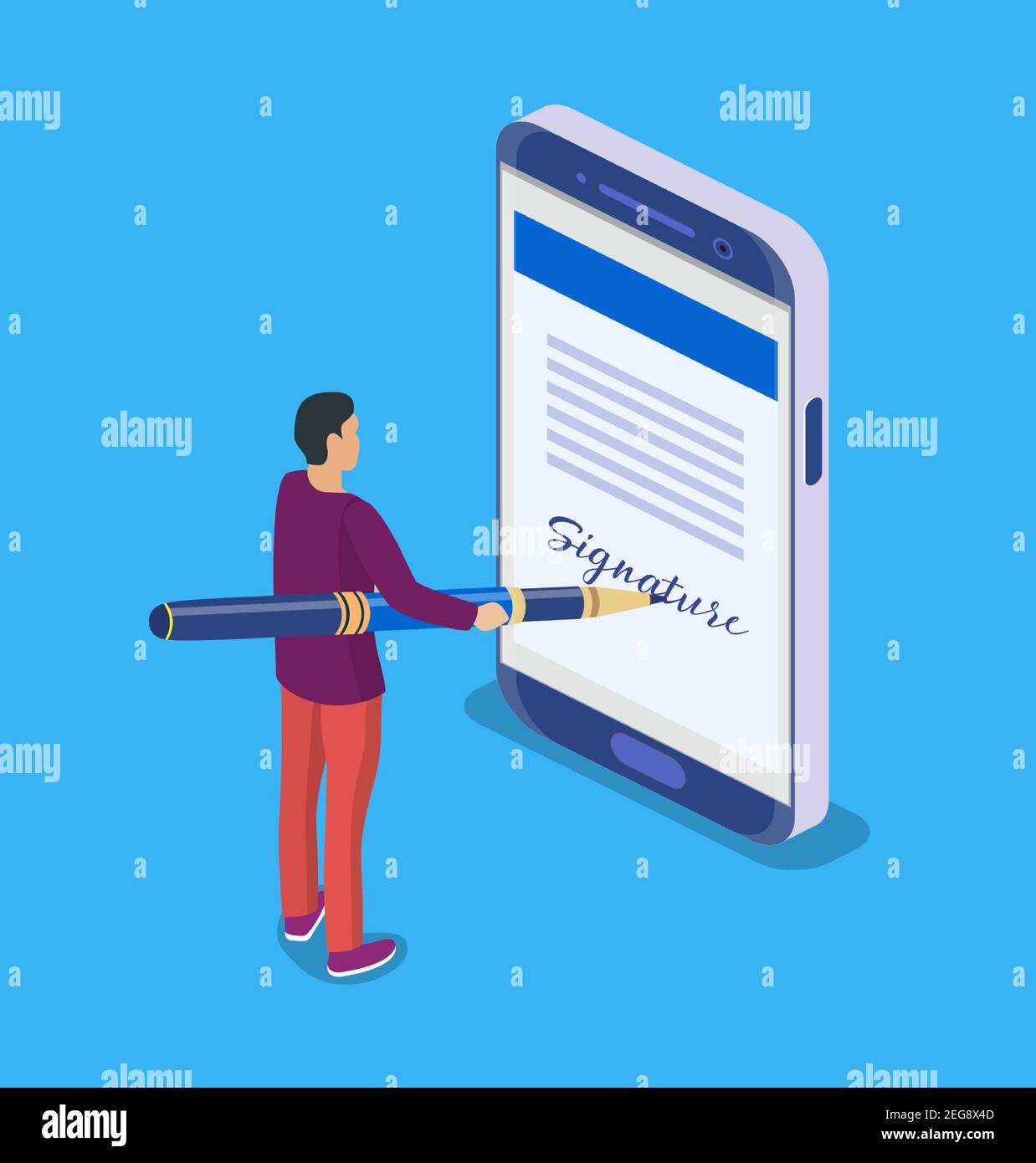 Electronic contract or digital signature concept Stock Vector Image ...