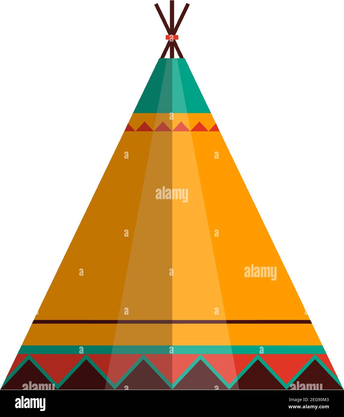 Indian teepee wigwam tent vector isolated on white Stock Vector