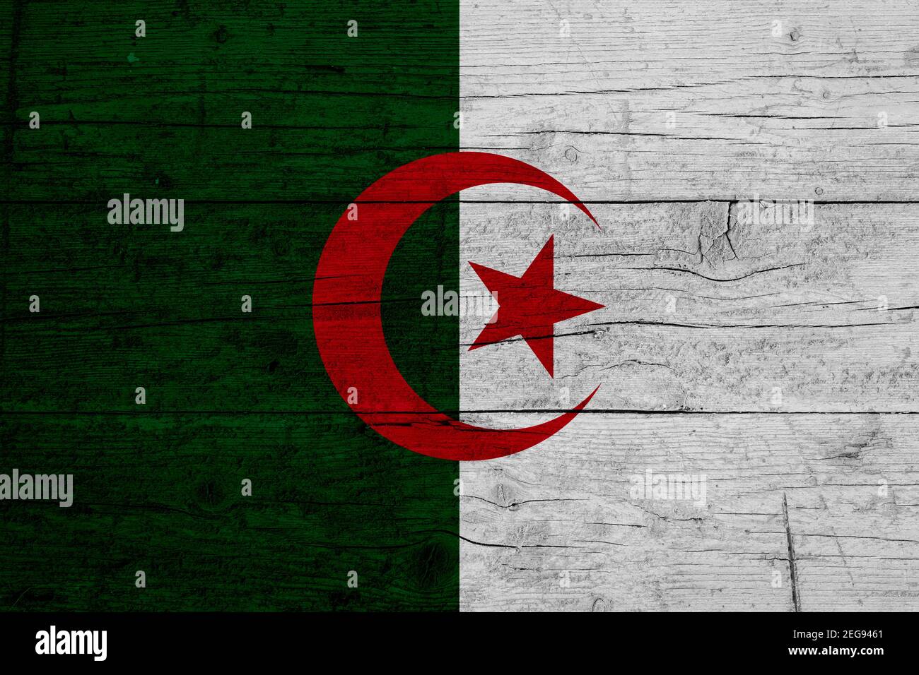 Flag of Algeria. Wooden texture of the flag of Algeria Stock Photo - Alamy