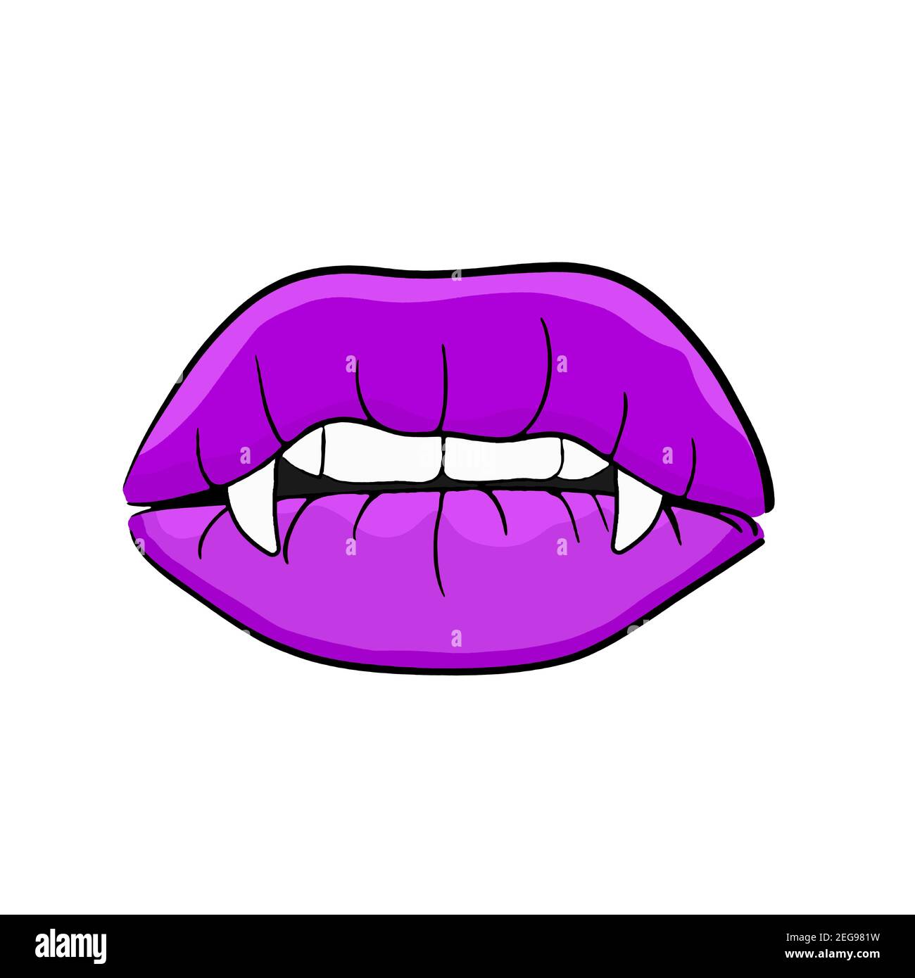 woman lips Vampire teeth, horror mouth Stock Photo Alamy