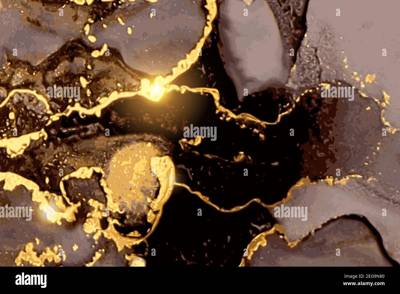 Gold and black geode. Marble abstract pattern. Alcohol ink technique ...