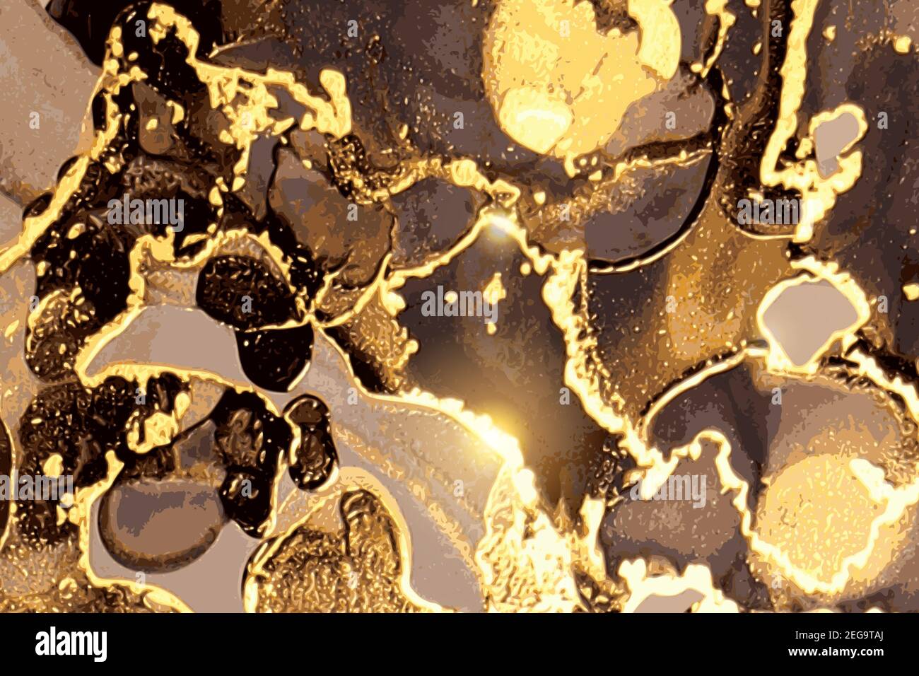 Black and gold marble abstract pattern. Alcohol ink technique stone ...