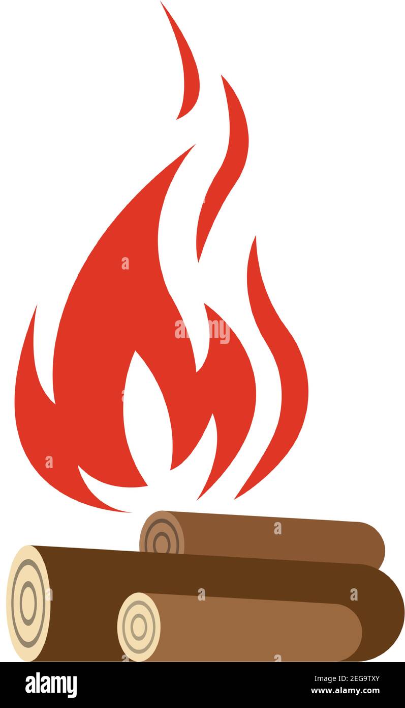Fire flame hot bonfire icon vector isolated on white Stock Vector Image ...