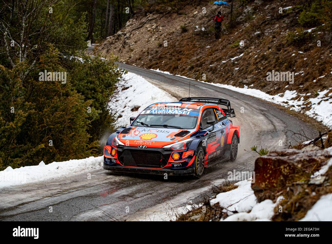 08 Ott Tanak Est Martin Jarveoja Est Hyundai Shell Mobis World Rally Team Hyundai I20 Coupe Wrc Wrc Action During The 2021 Wrc World Rally Car Championship Monte Carlo Rally On January