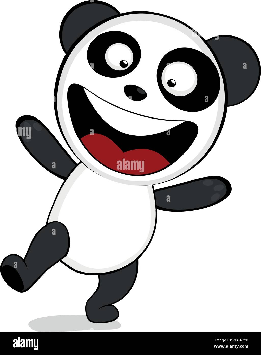 Vector emoticon illustration of a cute and sweet cartoon panda bear with a happy expression Stock Vector