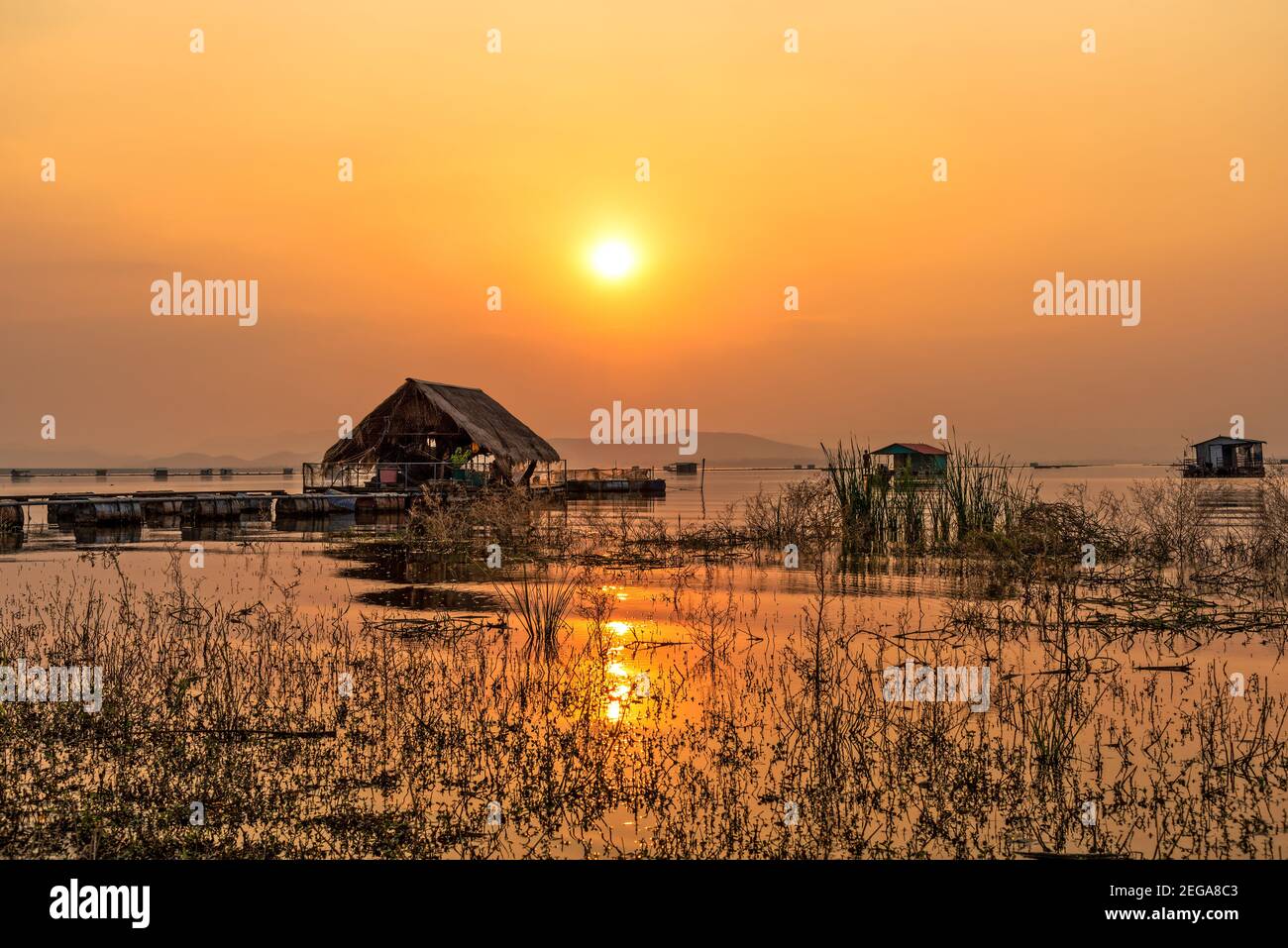 Suphan Buri,Thailand, Dam ,Sunset Stock Photo