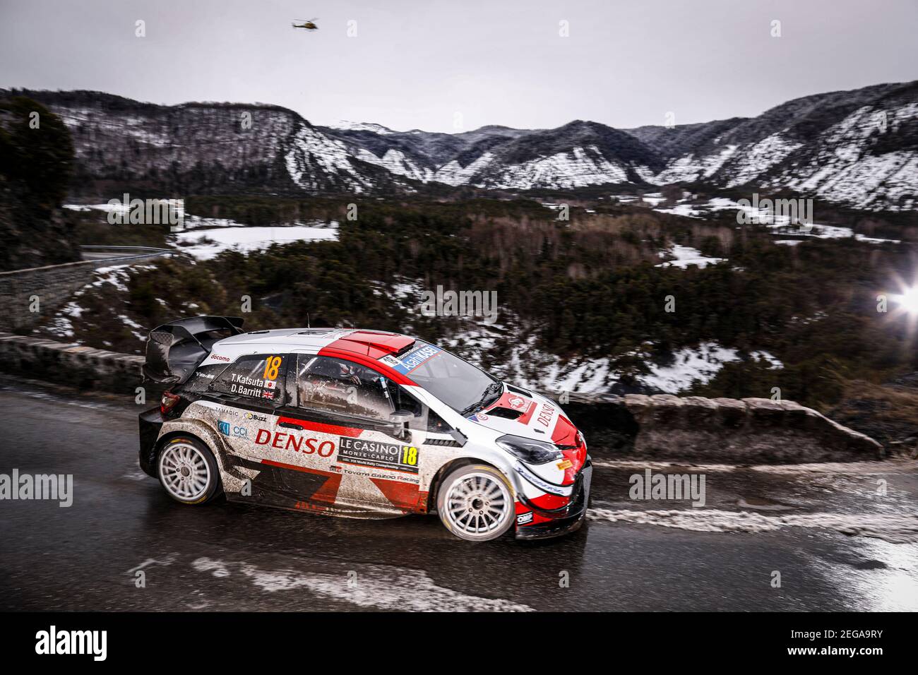 18 Takamoto Katsuta Jpn Daniel Barritt Gbr Toyota Gazoo Racing Wrt Toyota Yaris Wrc Action During The 21 Wrc World Rally Car Championship Monte Carlo Rally On January To 24 21