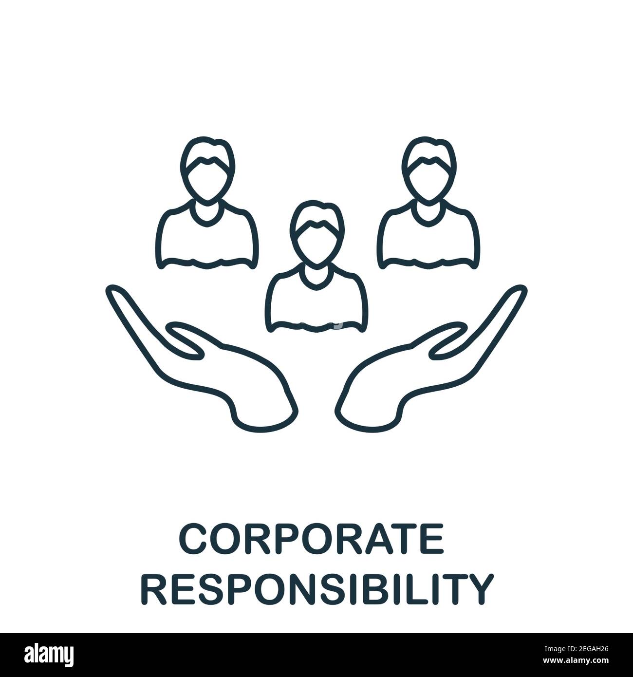 Corporate Responsibility icon. Simple element from management collection. Creative Corporate Responsibility icon for web design, templates Stock Vector
