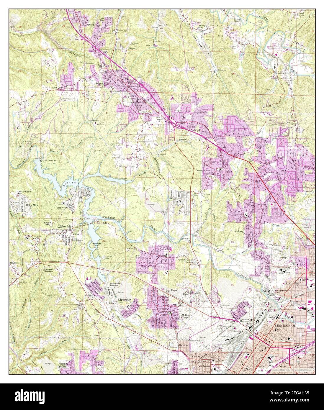 Adamsville, Alabama, map 1959, 1:24000, United States of America by Timeless Maps, data U.S. Geological Survey Stock Photo