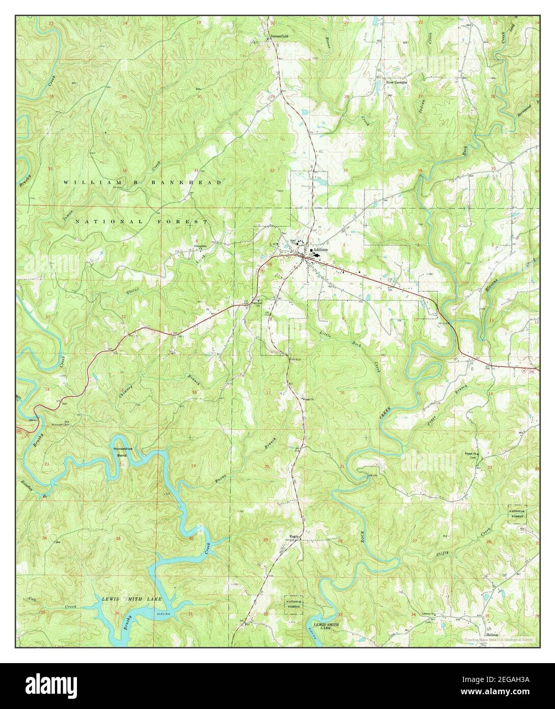 Addison, Alabama, map 1969, 124000, United States of America by Timeless Maps, data U.S