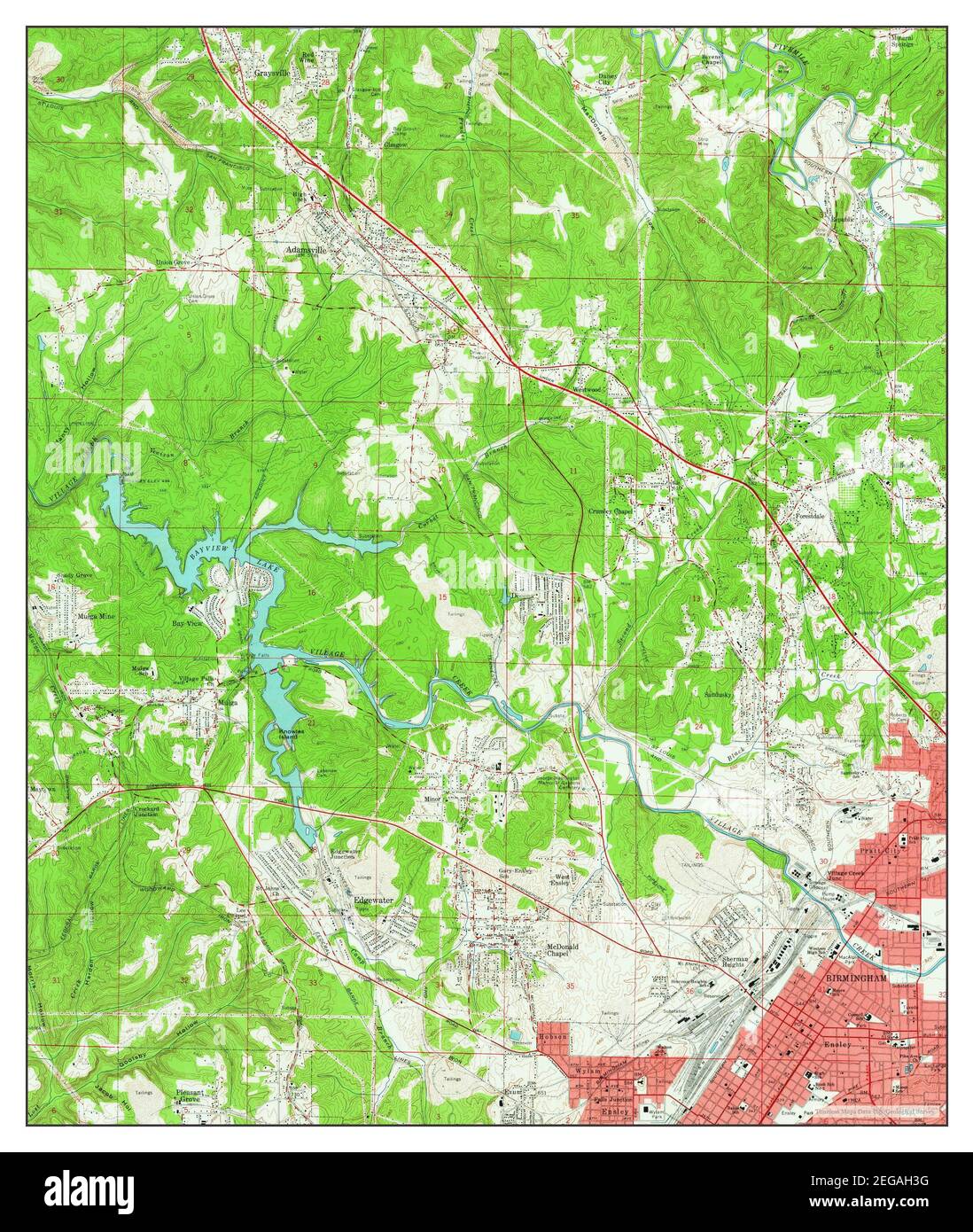 Adamsville, Alabama, map 1959, 1:24000, United States of America by Timeless Maps, data U.S. Geological Survey Stock Photo