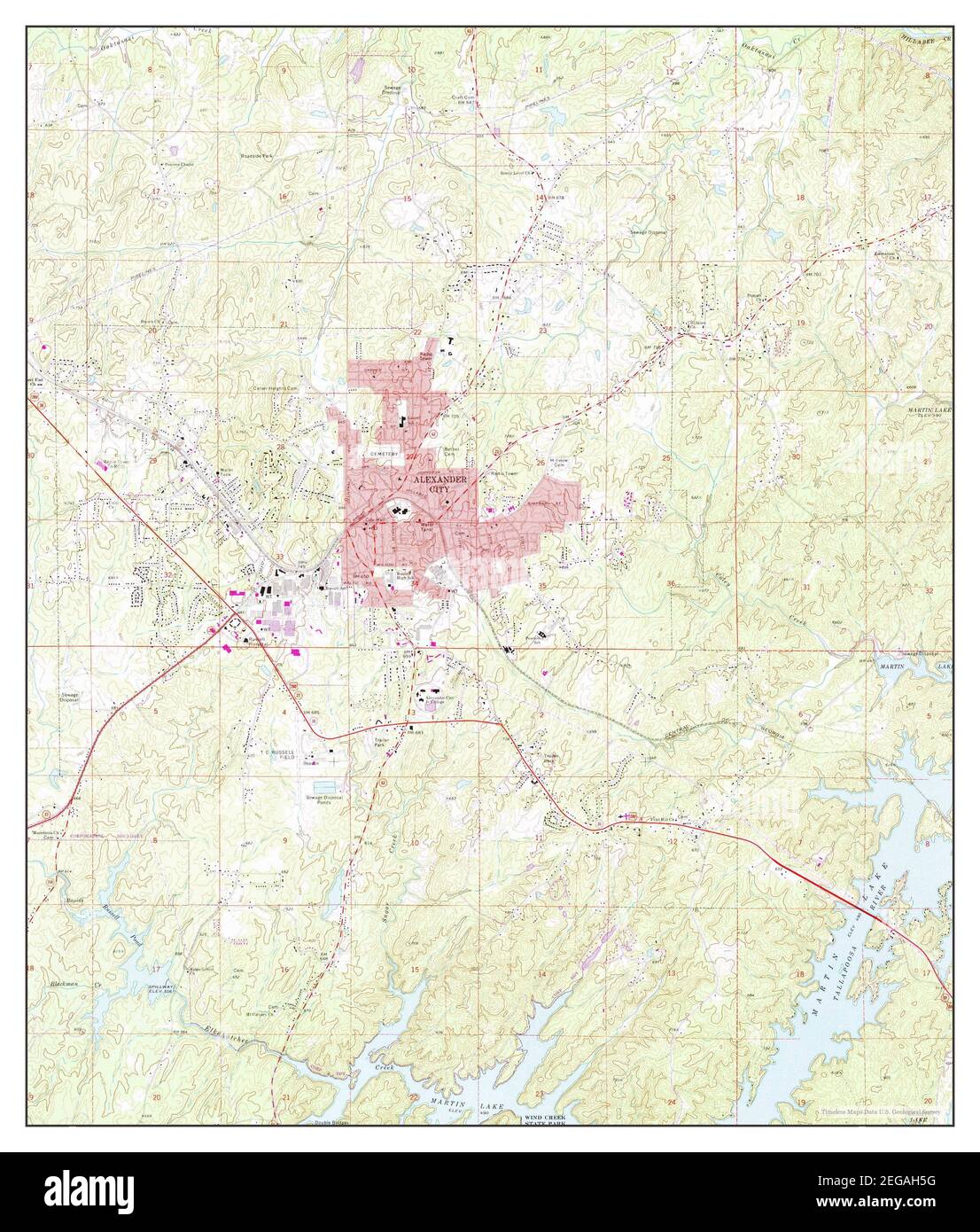 Map Of Alexander City Alabama Alexander City, Alabama, Map 1971, 1:24000, United States Of America By  Timeless Maps, Data U.s. Geological Survey Stock Photo - Alamy