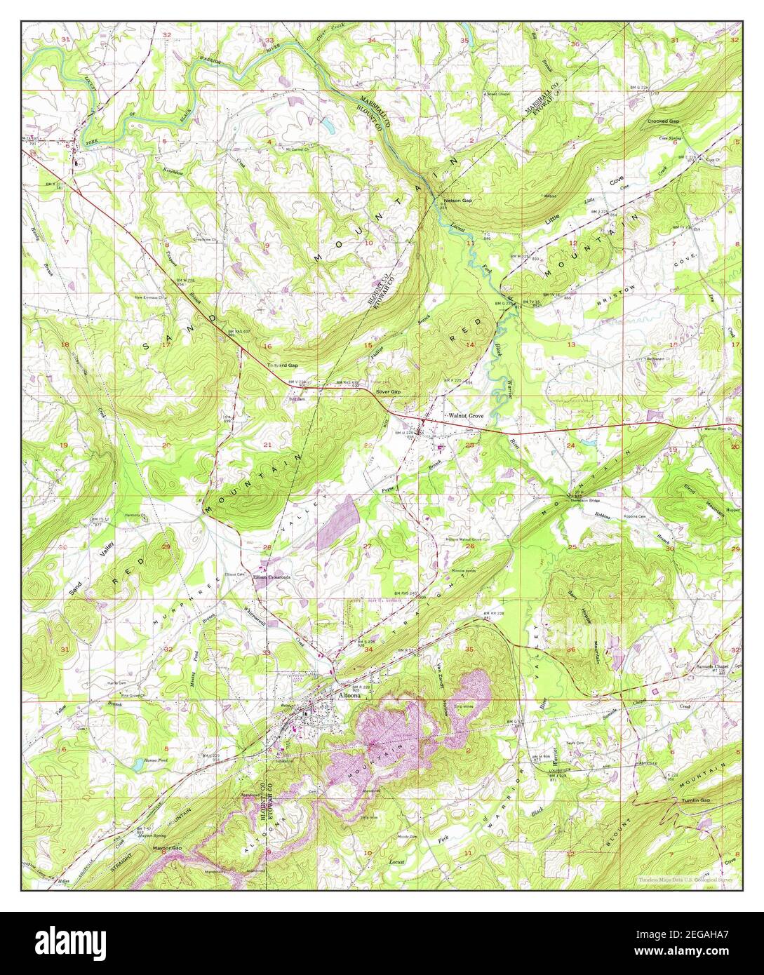 Altoona, Alabama, map 1958, 124000, United States of America by