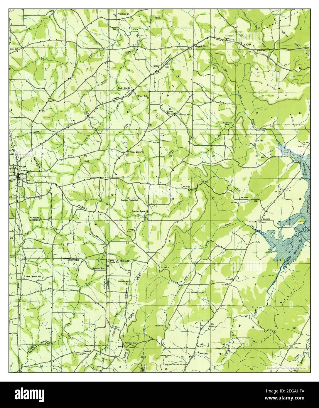 Arab, Alabama, map 1936, 1:24000, United States of America by Timeless Maps, data U.S. Geological Survey Stock Photo