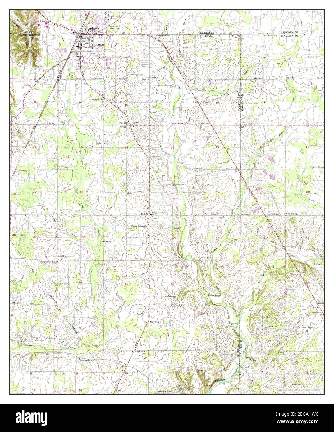 Ardmore, Alabama, map 1958, 124000, United States of America by Timeless Maps, data U.S