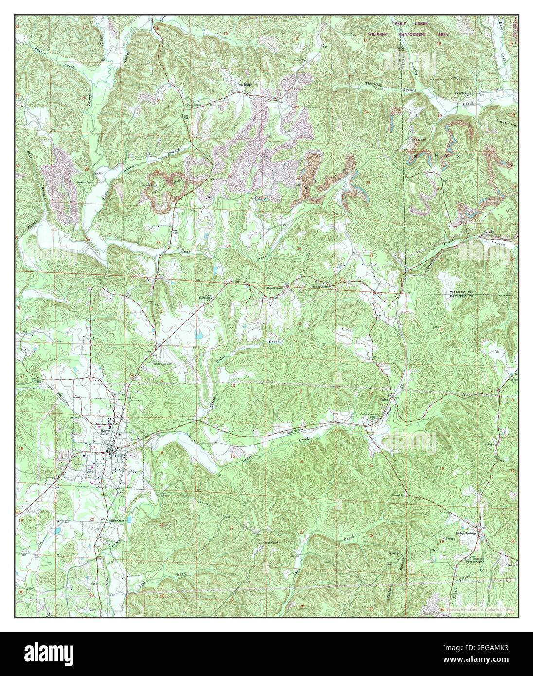 Berry, Alabama, map 1967, 124000, United States of America by Timeless