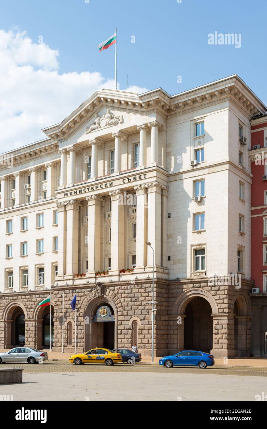 The Council of Ministers building in central Sofia, Bulgaria Stock Photo