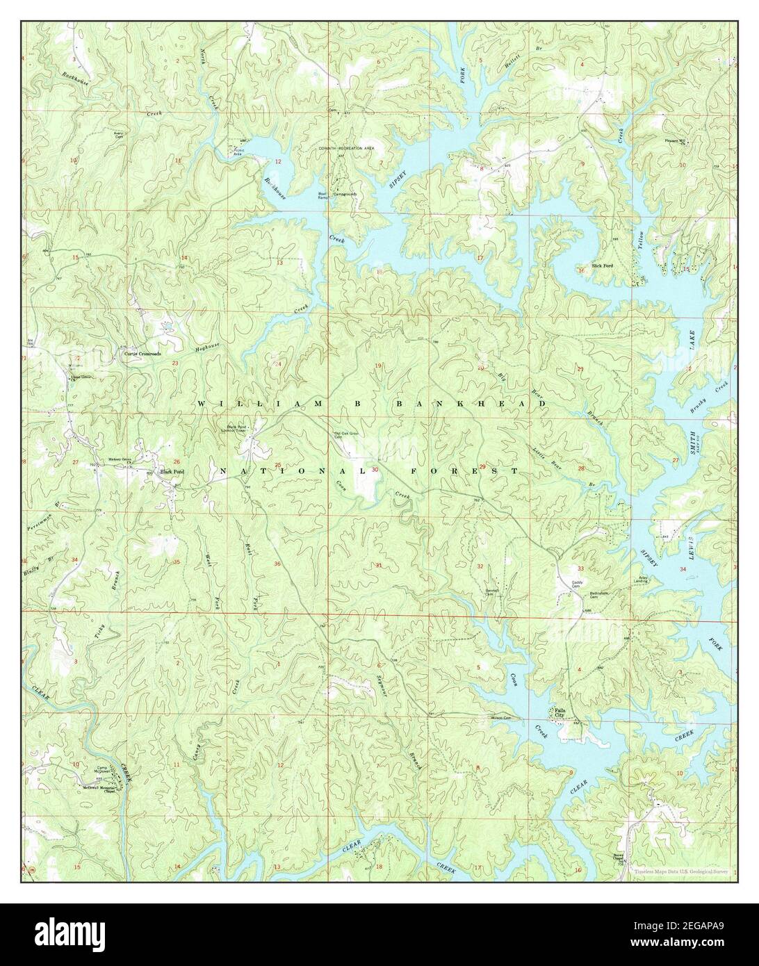 Black Pond, Alabama, map 1969, 124000, United States of America by