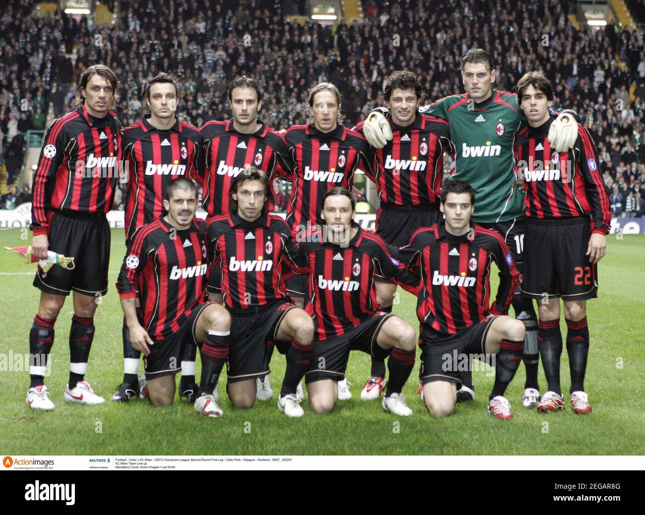 Football - Celtic v AC Milan - UEFA Champions League Second Round First Leg  - Celtic Park - Glasgow - Scotland - 06/07 , 20/2/07 AC Milan Team Line up  Mandatory Credit: Action Images / Lee Smith Stock Photo - Alamy