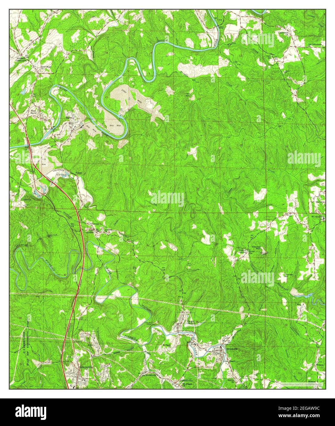 Brookside, Alabama, map 1959, 124000, United States of America by
