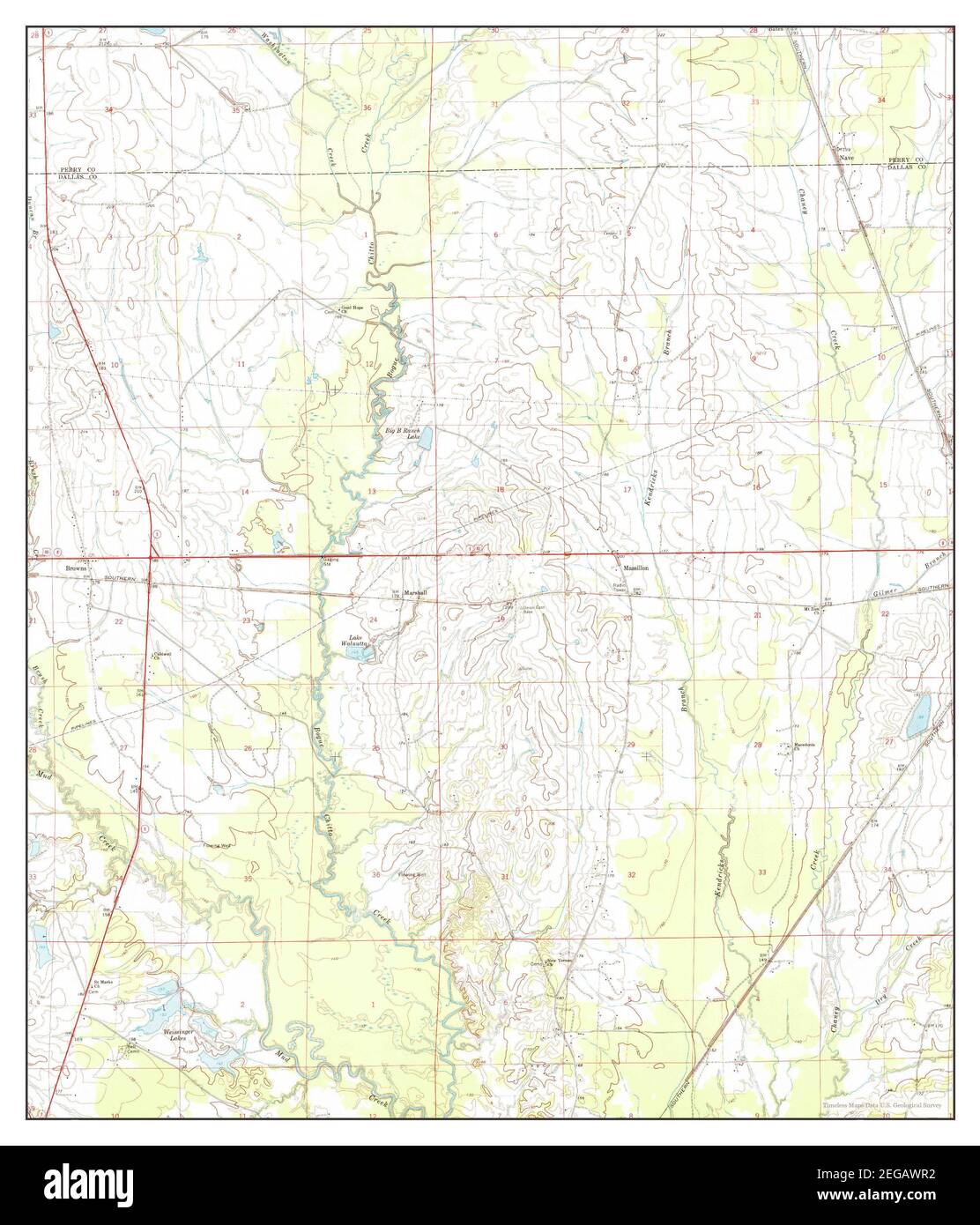 Browns, Alabama, map 1968, 1:24000, United States of America by Timeless Maps, data U.S. Geological Survey Stock Photo