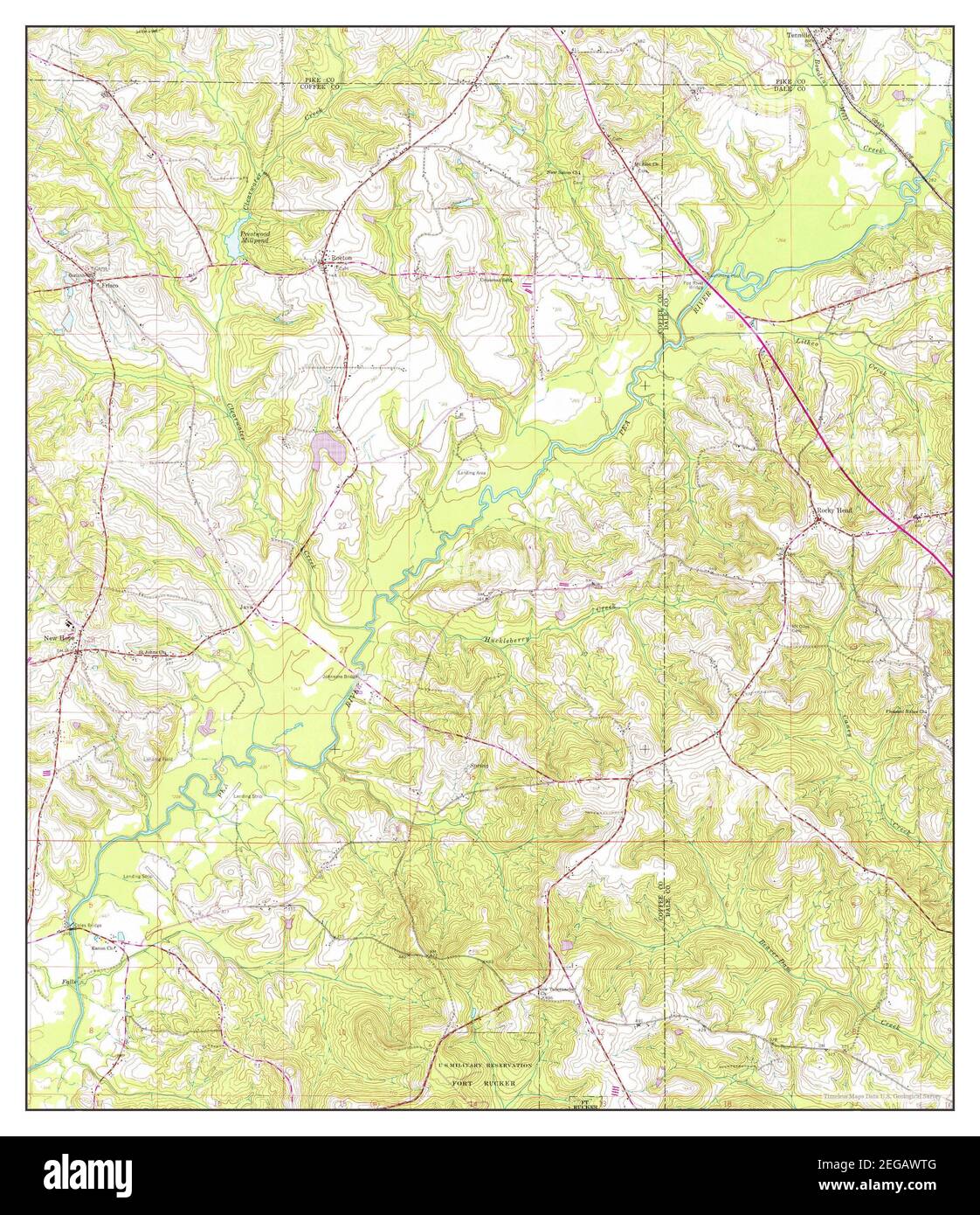 Brundidge SE, Alabama, map 1960, 1:24000, United States of America by Timeless Maps, data U.S. Geological Survey Stock Photo