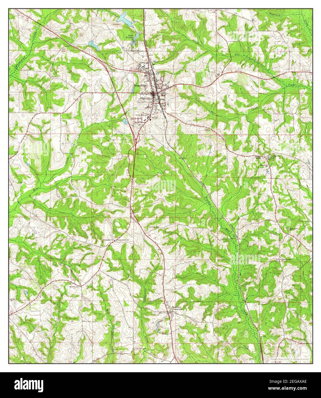 Brundidge, Alabama, map 1960, 1:24000, United States of America by Timeless Maps, data U.S. Geological Survey Stock Photo