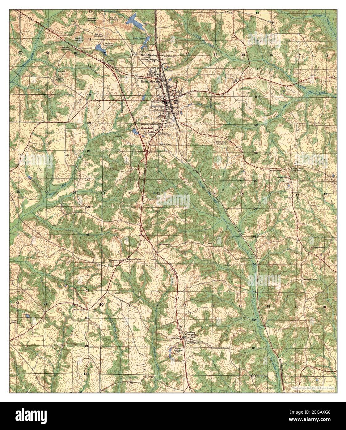 Brundidge, Alabama, map 1962, 1:25000, United States of America by Timeless Maps, data U.S. Geological Survey Stock Photo