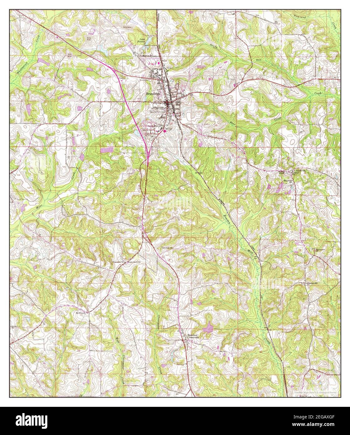 Brundidge, Alabama, map 1960, 1:24000, United States of America by Timeless Maps, data U.S. Geological Survey Stock Photo