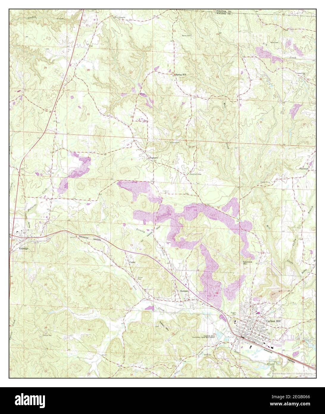 Carbon Hill, Alabama, map 1967, 1:24000, United States of America by  Timeless Maps, data U.S. Geological Survey Stock Photo - Alamy