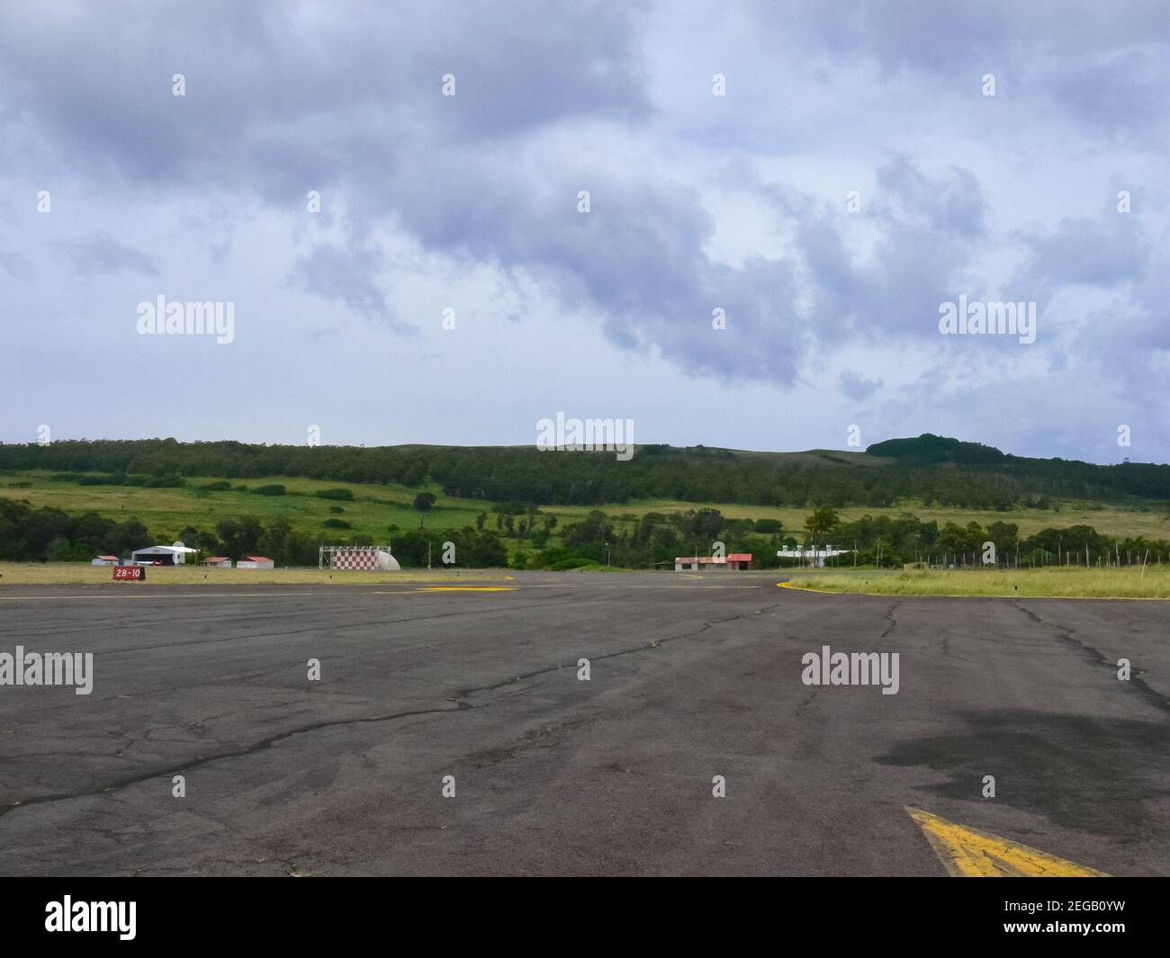 The airport on Easter Island. Airport site. Stock Photo