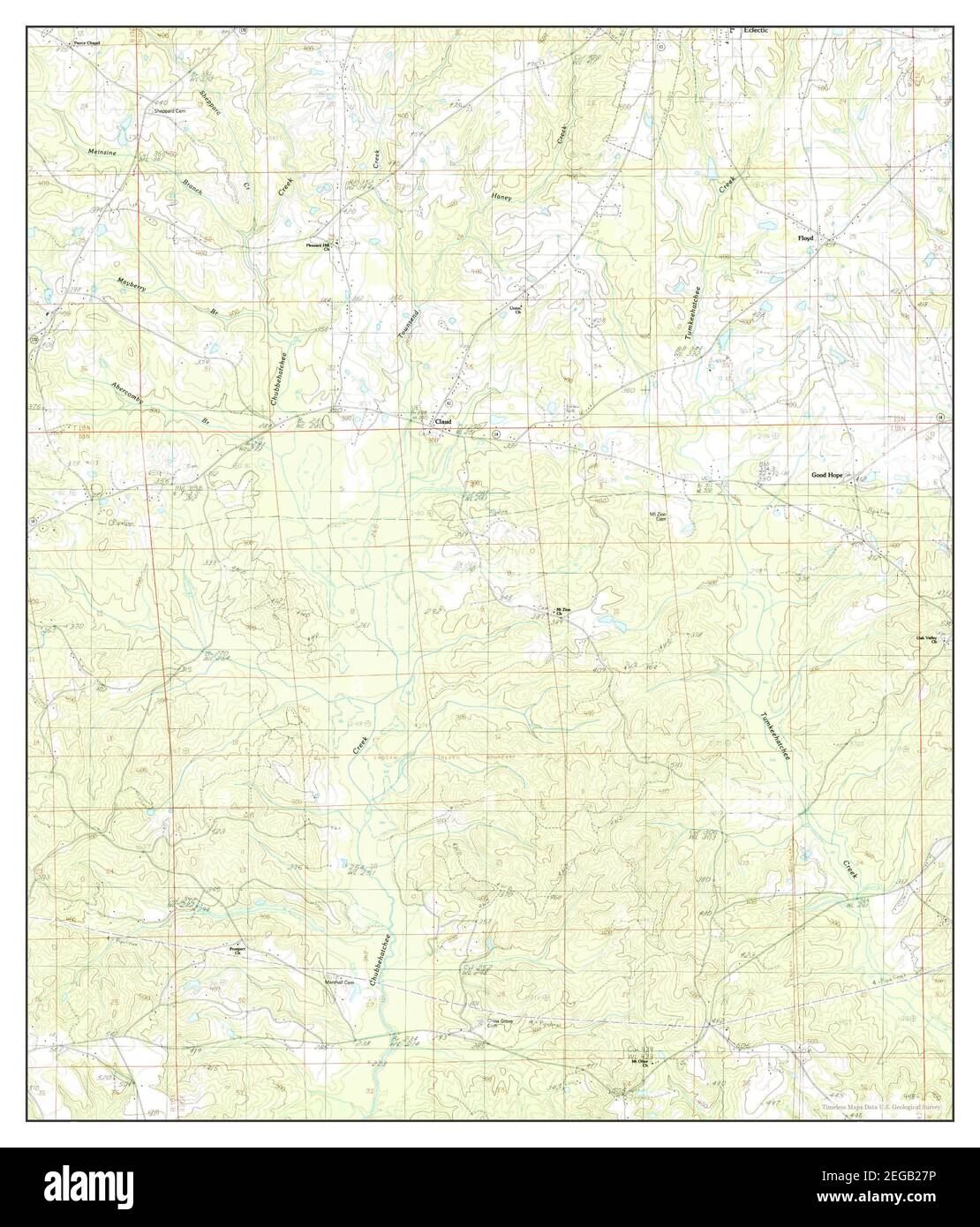 Claud, Alabama, map 1987, 124000, United States of America by Timeless