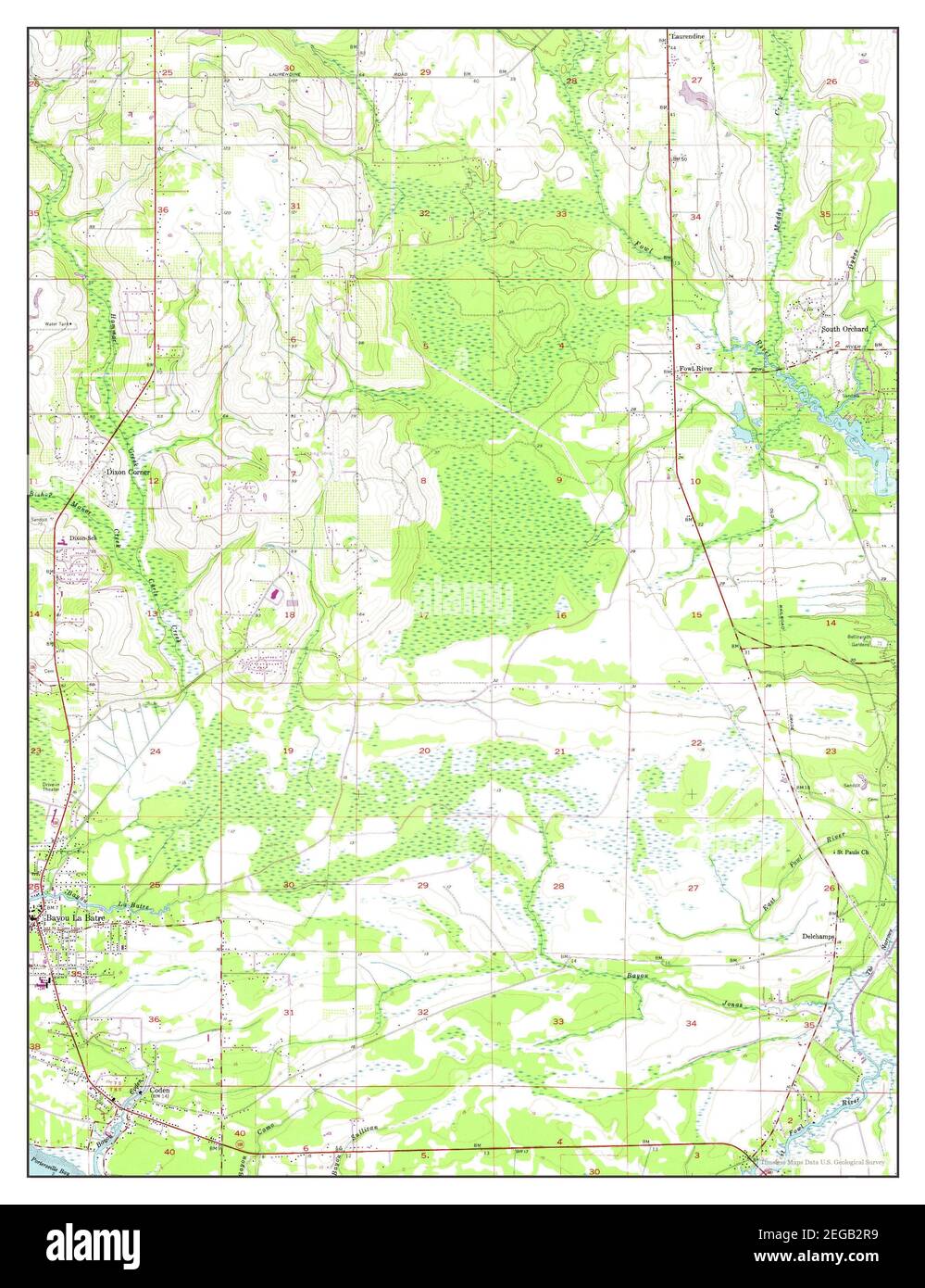 Coden, Alabama, map 1956, 124000, United States of America by Timeless