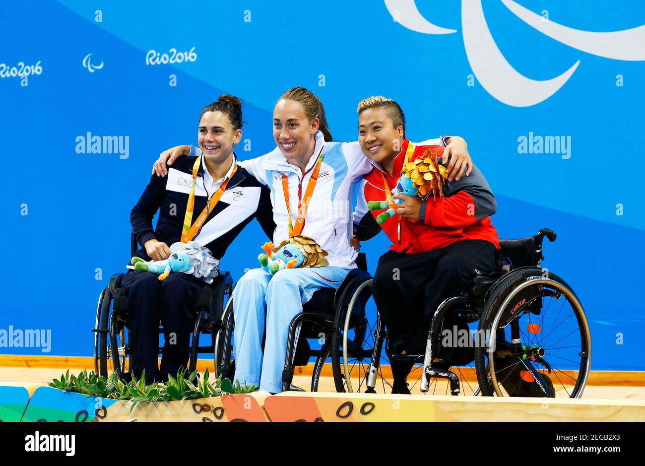 16 Rio Paralympics Swimming Women S 100m Breastroke Sb4 Finals Aquatic Stadium Rio De Janeiro Brazil 11 09 16 L To R Italy S Giulia Ghiretti Norway S Sarah Louise