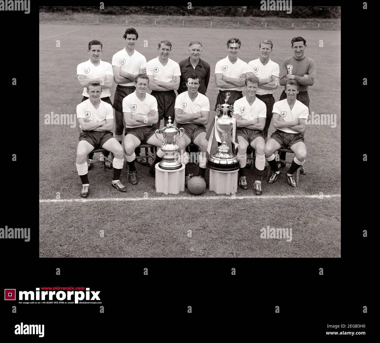 Spurs Double season 1961 Tottenham Hotspur Football 1960/61 Team shot with  League trophy and FA Cup 1960s Mandatory Credit: Action Images / MSI Stock  Photo - Alamy