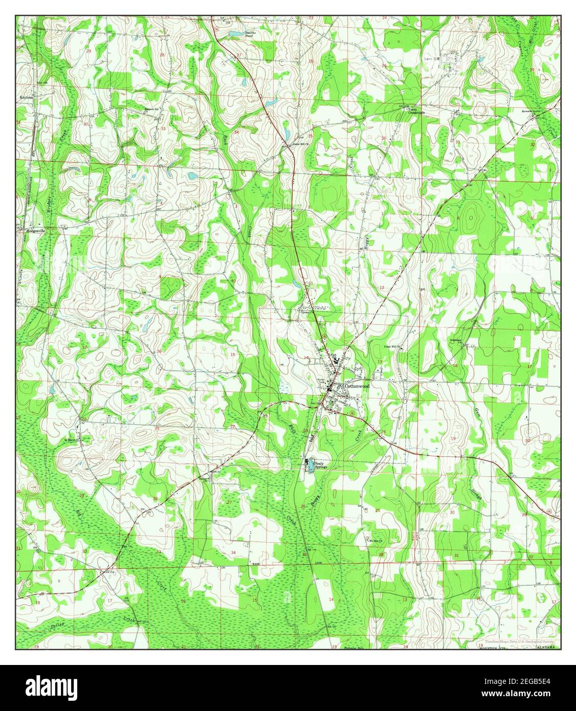 Cottonwood, Alabama, map 1969, 124000, United States of America by