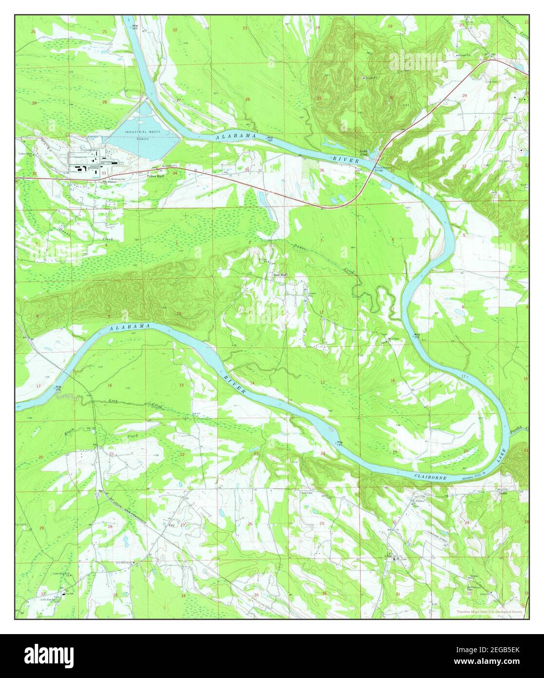 Coy, Alabama, map 1973, 124000, United States of America by Timeless