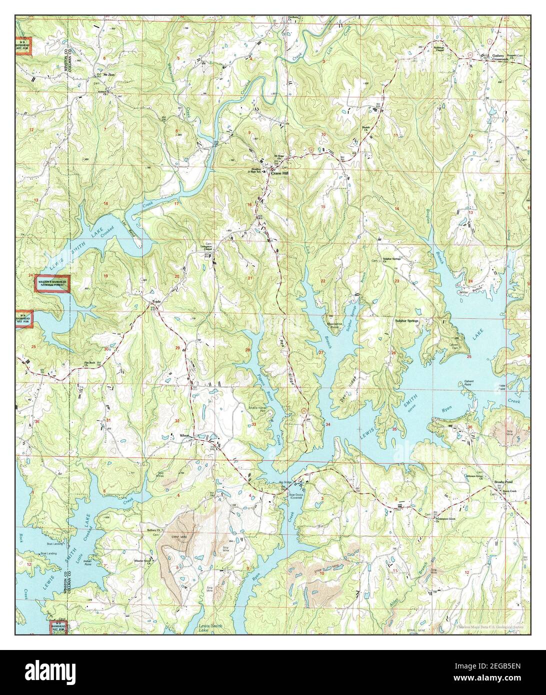 Crane Hill, Alabama, map 2000, 124000, United States of America by