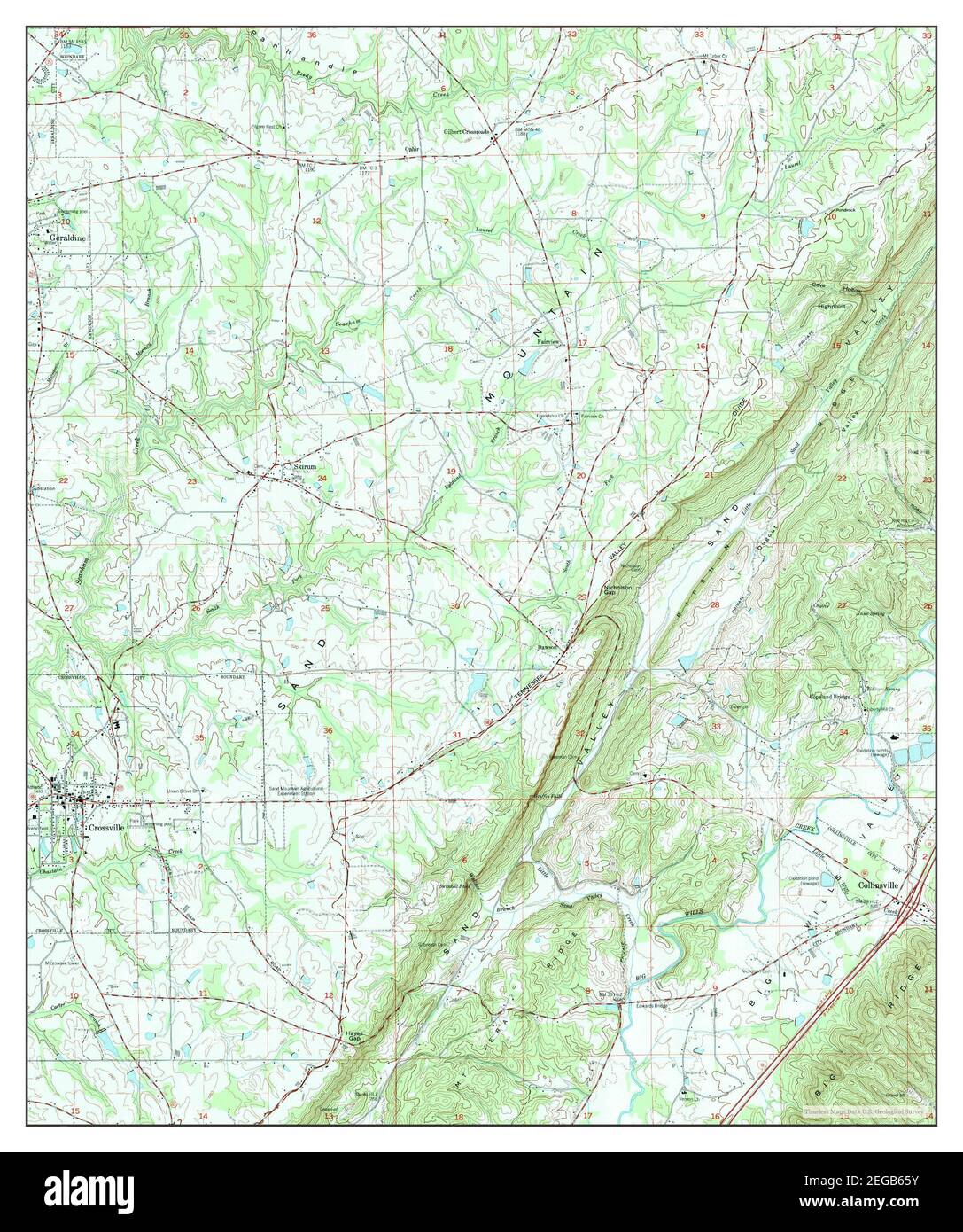 Crossville, Alabama, map 1975, 124000, United States of America by