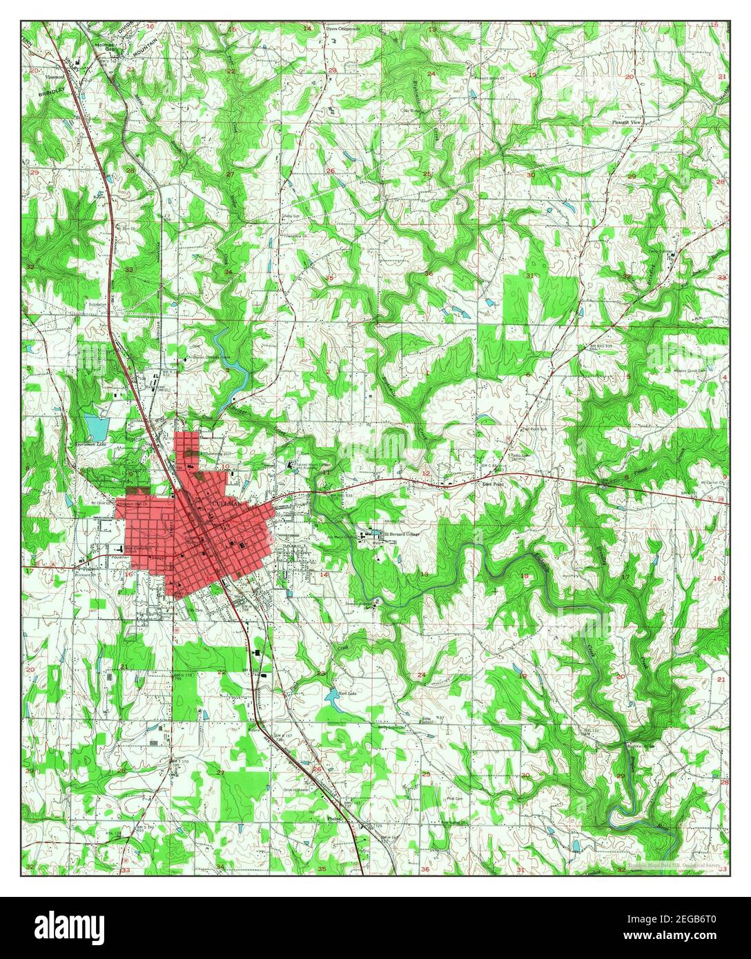 Cullman County Road Map Map Of Cullman High Resolution Stock Photography And Images - Alamy