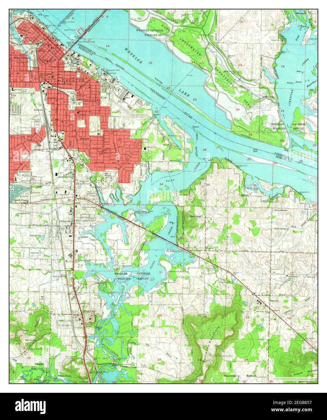 Decatur, Alabama, map 1963, 1:24000, United States of America by Timeless Maps, data U.S. Geological Survey Stock Photo