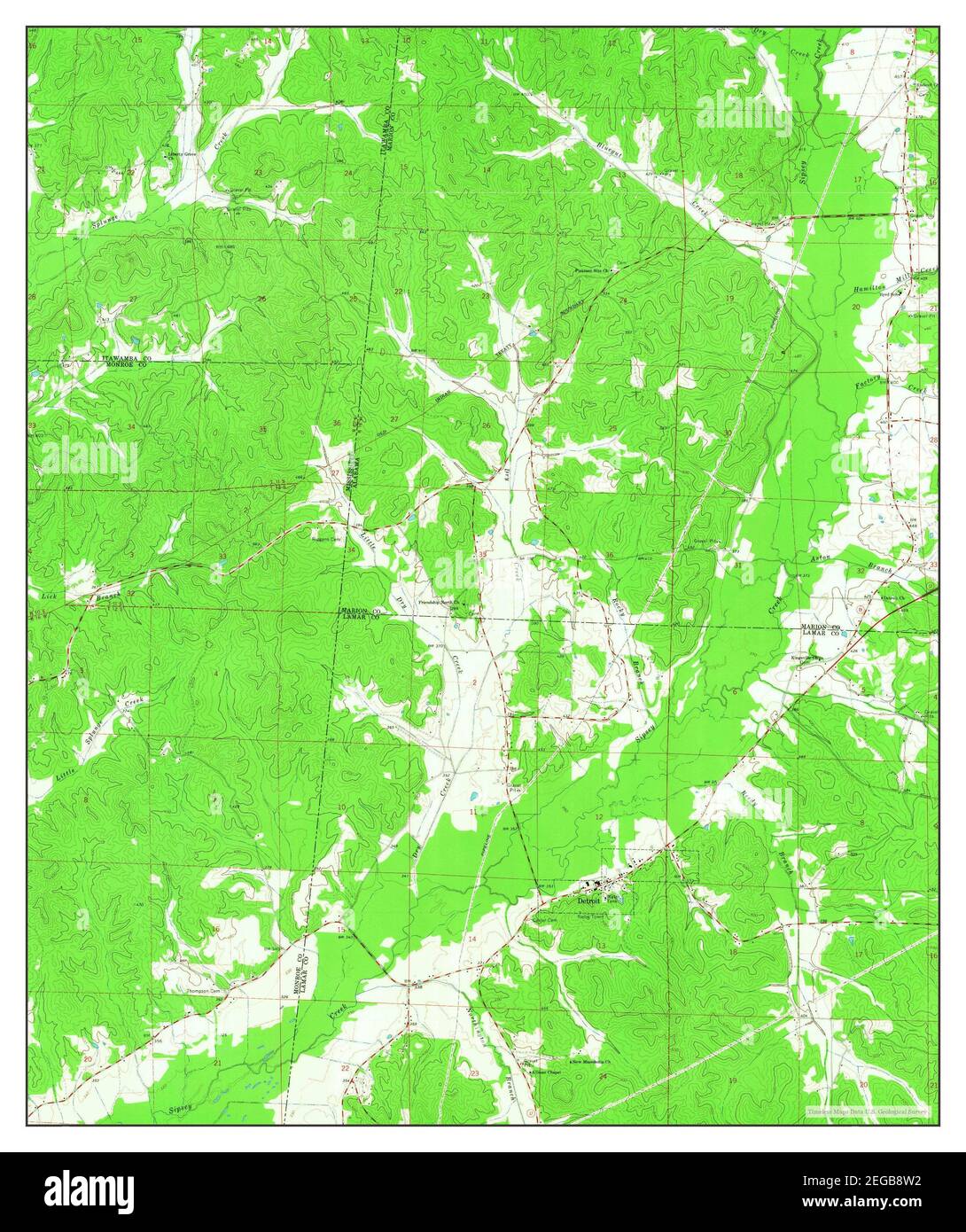 Detroit, Alabama, map 1967, 124000, United States of America by