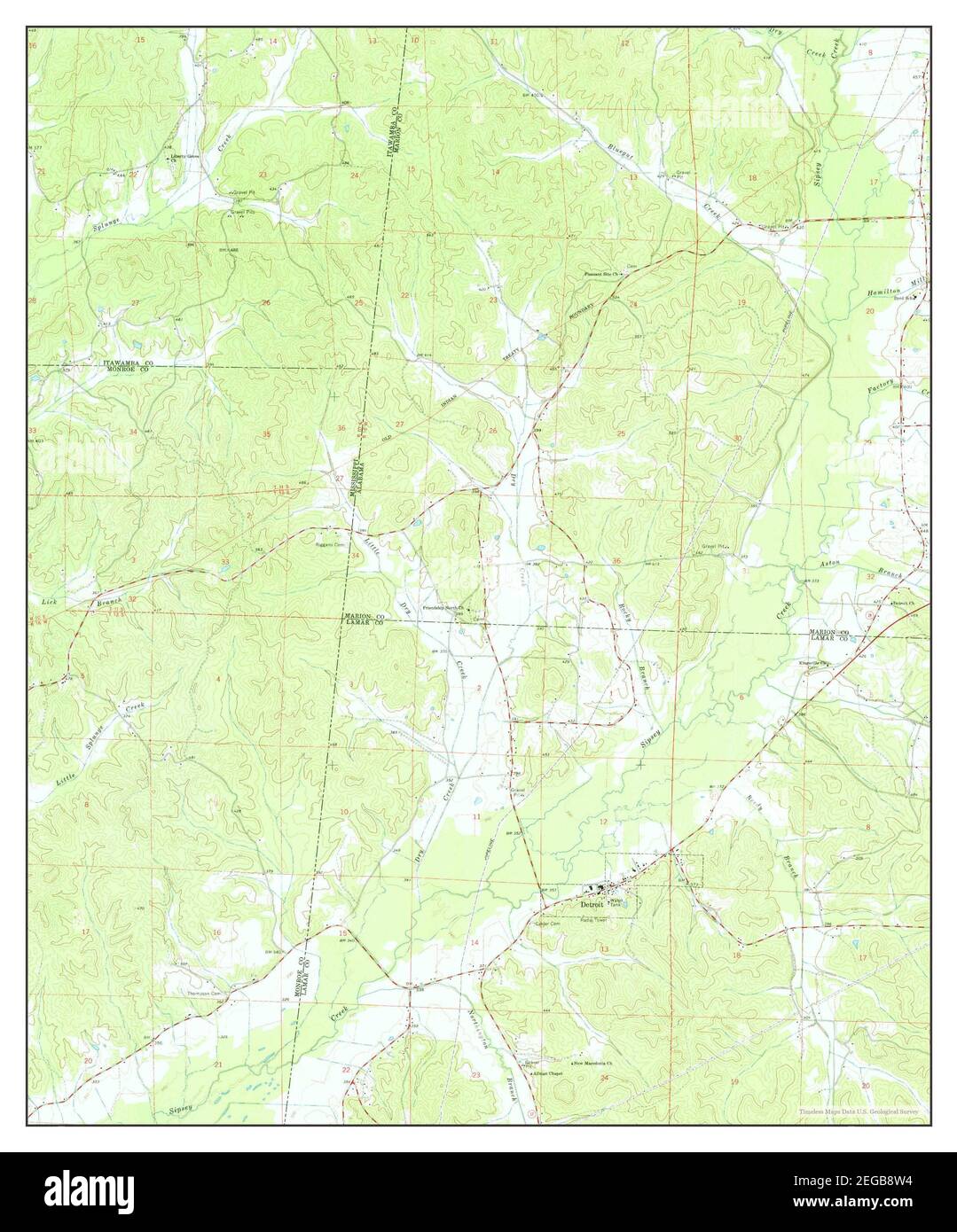 Detroit, Alabama, map 1967, 124000, United States of America by
